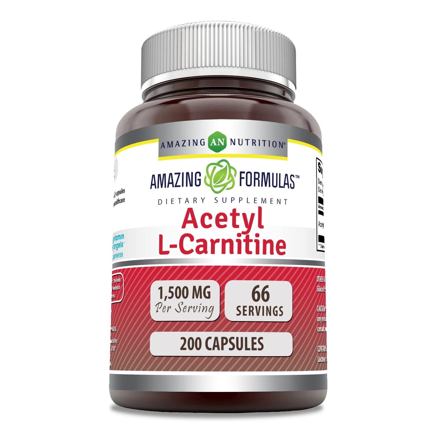 Amazing Formulas Acetyl-Acetyl HCI 1500 Mg – Vegetarian Capsules, Non-GMO, Gluten Free, Made in USA