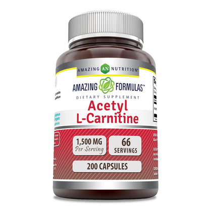 Amazing Formulas Acetyl-Acetyl HCI 1500 Mg – Vegetarian Capsules, Non-GMO, Gluten Free, Made in USA