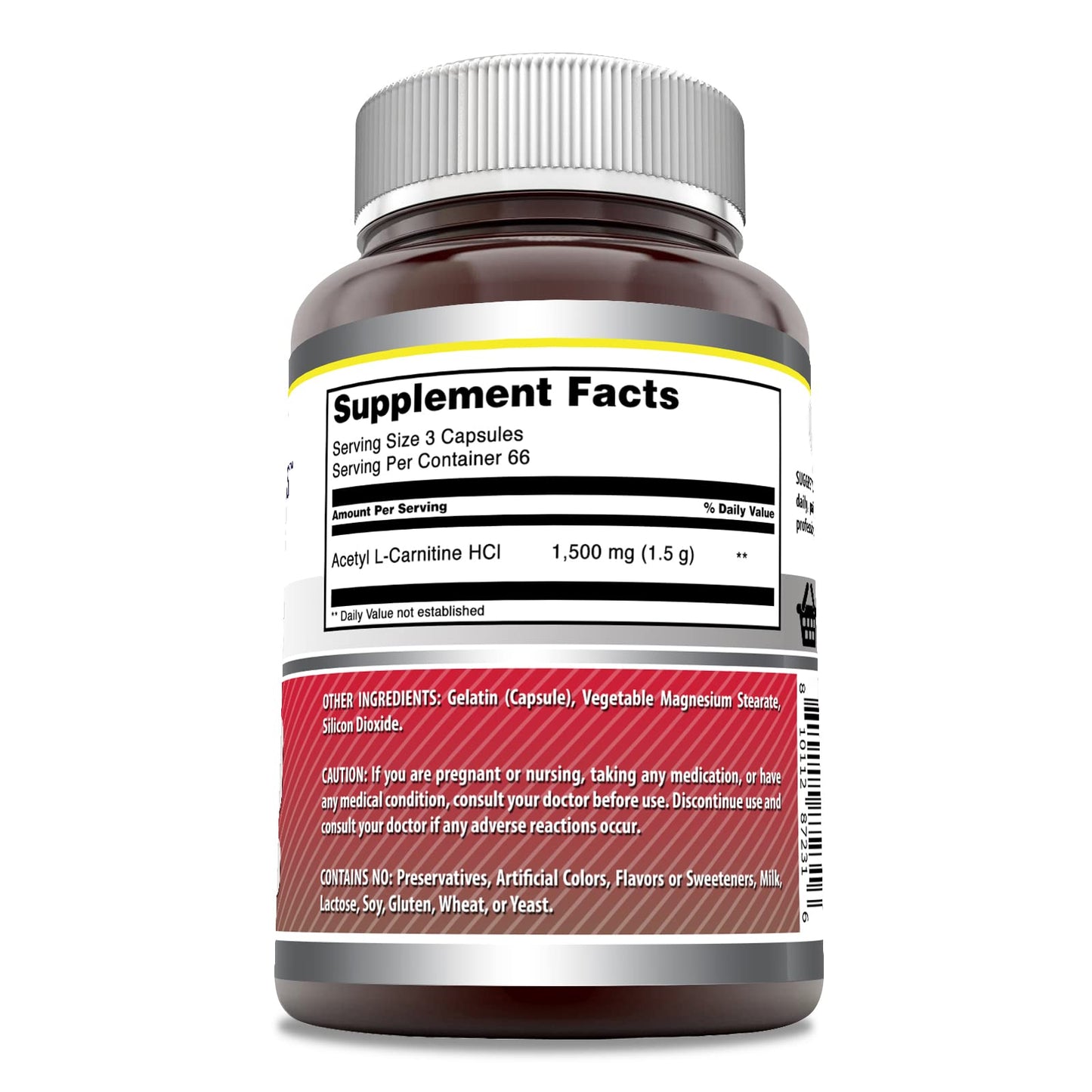 Amazing Formulas Acetyl-Acetyl HCI 1500 Mg – Vegetarian Capsules, Non-GMO, Gluten Free, Made in USA