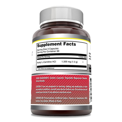 Amazing Formulas Acetyl-Acetyl HCI 1500 Mg – Vegetarian Capsules, Non-GMO, Gluten Free, Made in USA