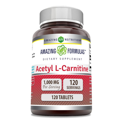Amazing Formulas Acetyl L-Carnitine 1000 mg – 120 Tablets, Made in USA