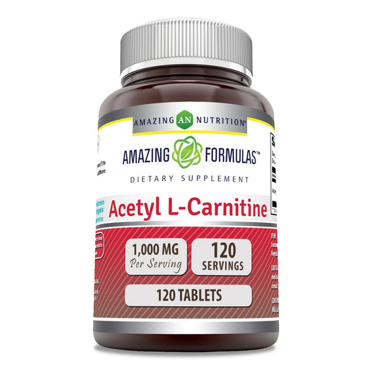 Amazing Formulas Acetyl L-Carnitine 1000 mg – 120 Tablets, Made in USA BritishVita | Premium UK Vitamins & Wellness Supplements