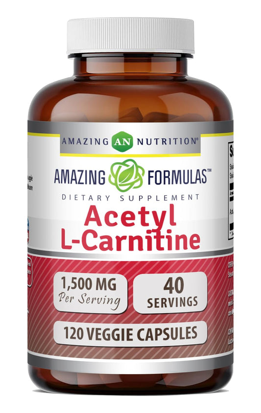 Amazing Formulas Acetyl L-Carnitine 1500 mg per Serving – Vegetarian, Non-GMO, Gluten-Free | Made in USA BritishVita | Premium UK Vitamins & Wellness Supplements