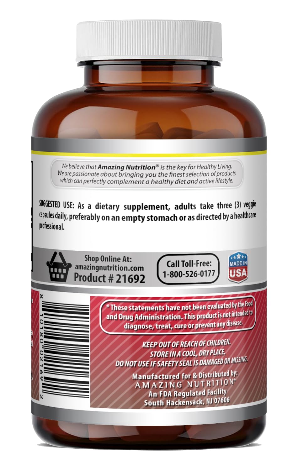 Amazing Formulas Acetyl L-Carnitine 1500 mg per Serving – Vegetarian, Non-GMO, Gluten-Free | Made in USA