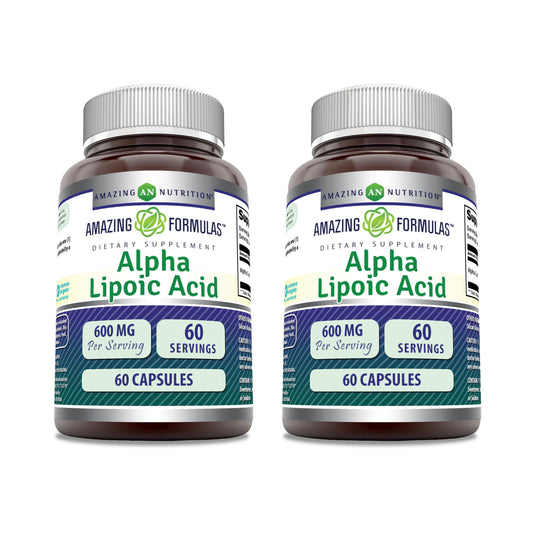 Amazing Formulas Alpha Lipoic Acid 600 mg – 60 Capsules | Non-GMO, Gluten Free | Made in USA | 2-Pack BritishVita | Premium UK Vitamins & Wellness Supplements