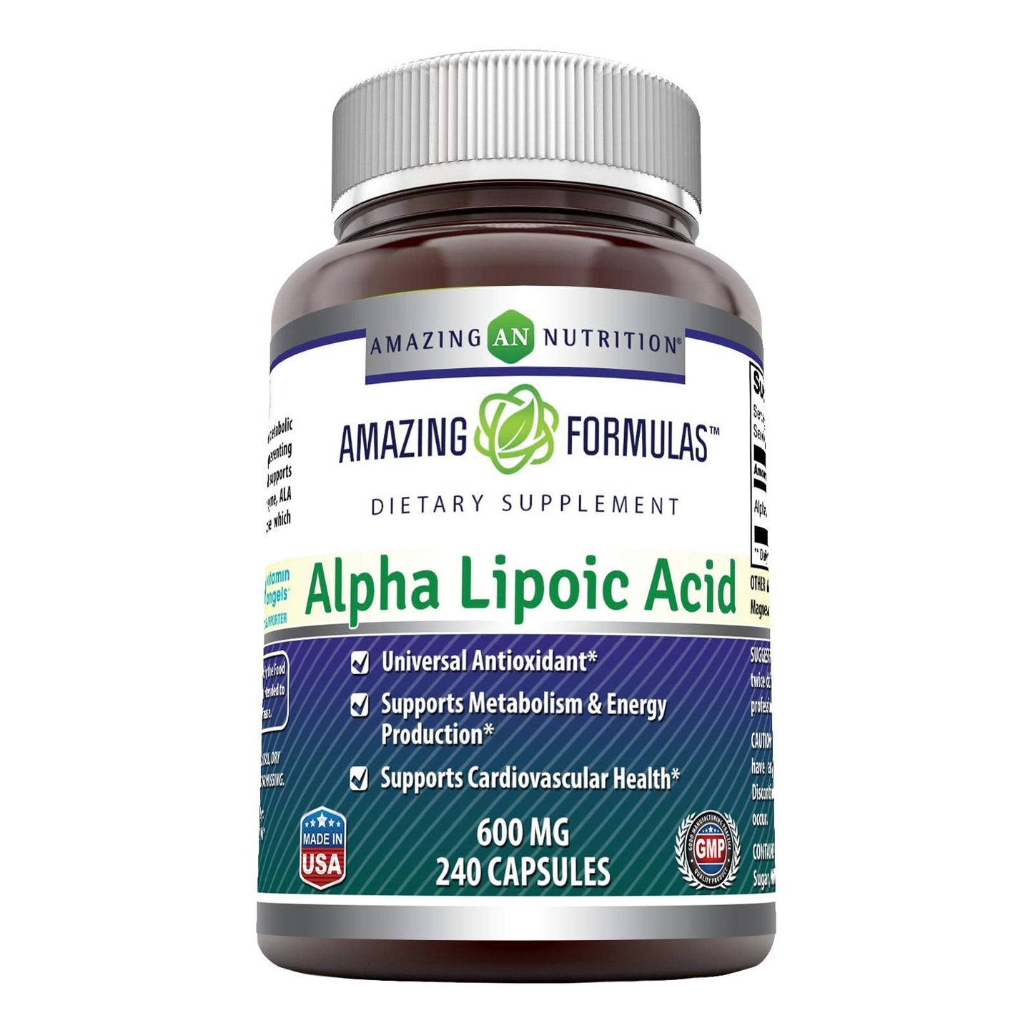 Amazing Formulas Alpha Lipoic Acid | 600 Mg Per Serving Supplement | Capsules | Non-GMO | Gluten Free | Made in USA (240 Count)