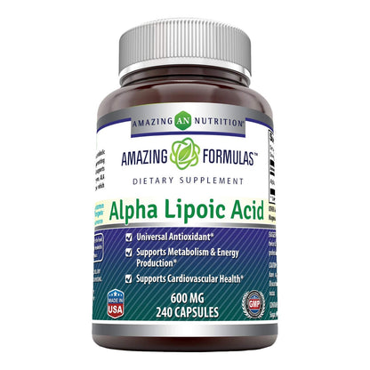 Amazing Formulas Alpha Lipoic Acid | 600 Mg Per Serving Supplement | Capsules | Non-GMO | Gluten Free | Made in USA (240 Count)