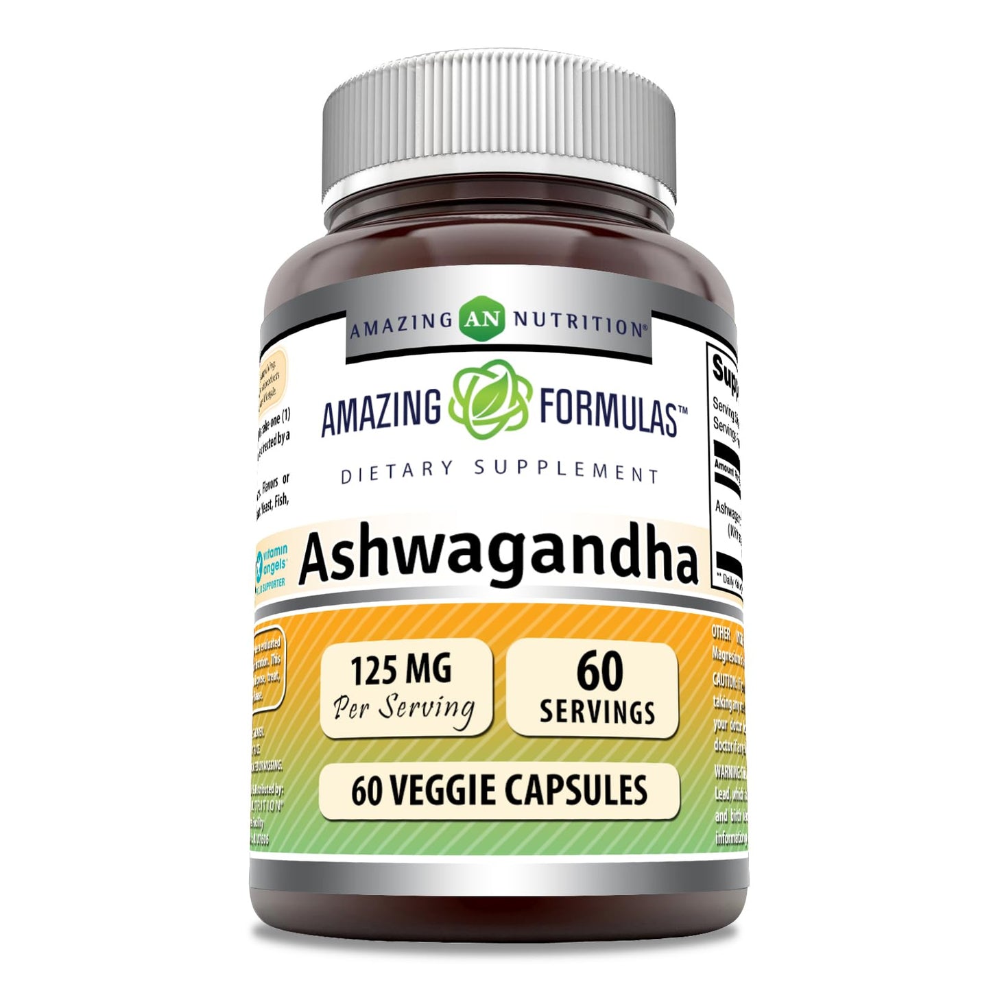 Amazing Formulas Ashwagandha 125 mg | Veggie Capsule, 60 Count