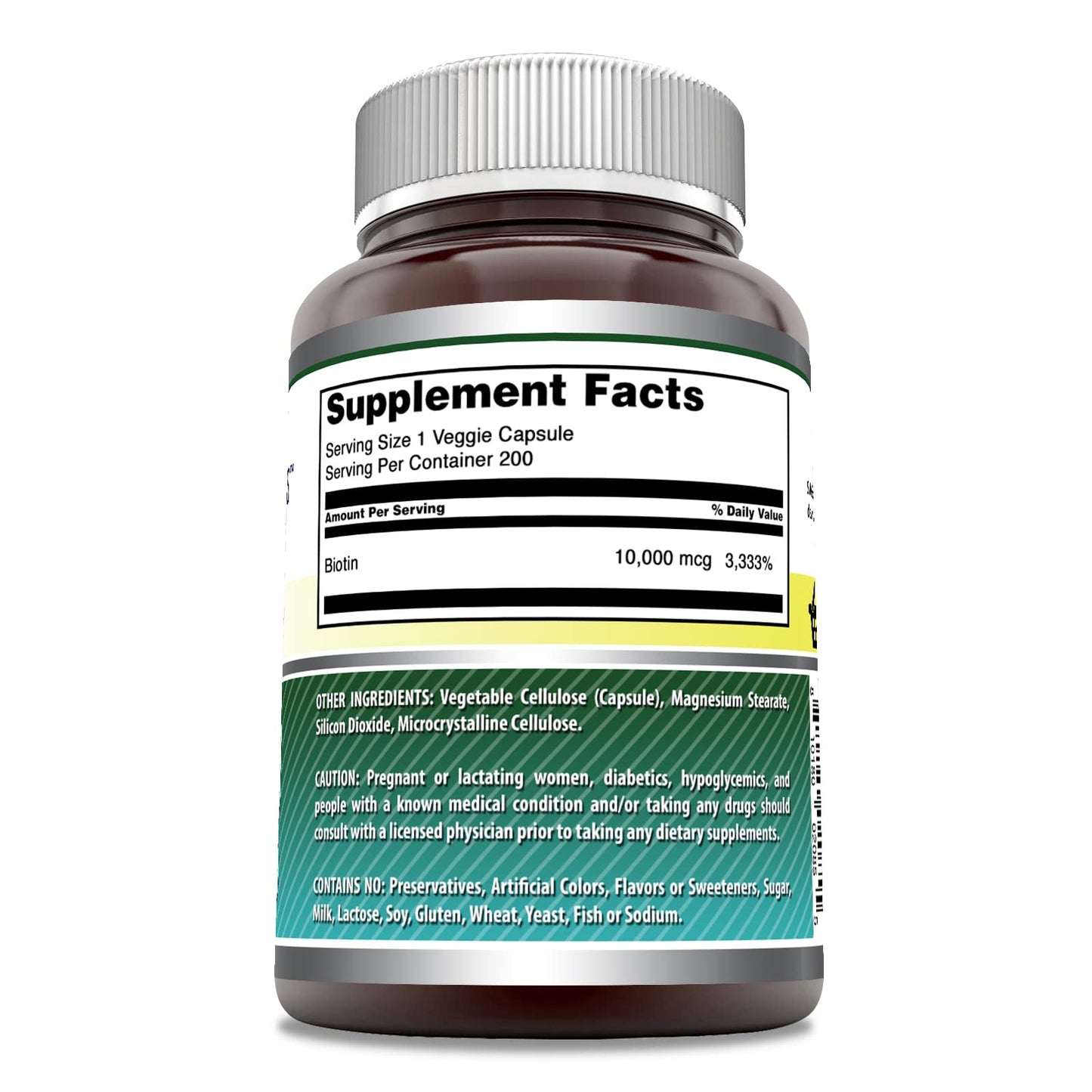 Amazing Formulas Biotin 10,000 mcg – 200 Veggie Capsules | Non-GMO, Gluten-Free, Made in USA