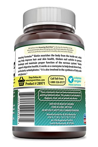 Amazing Formulas Biotin 10000 mcg - Hair, Skin & Nails, Citrus (240ct)