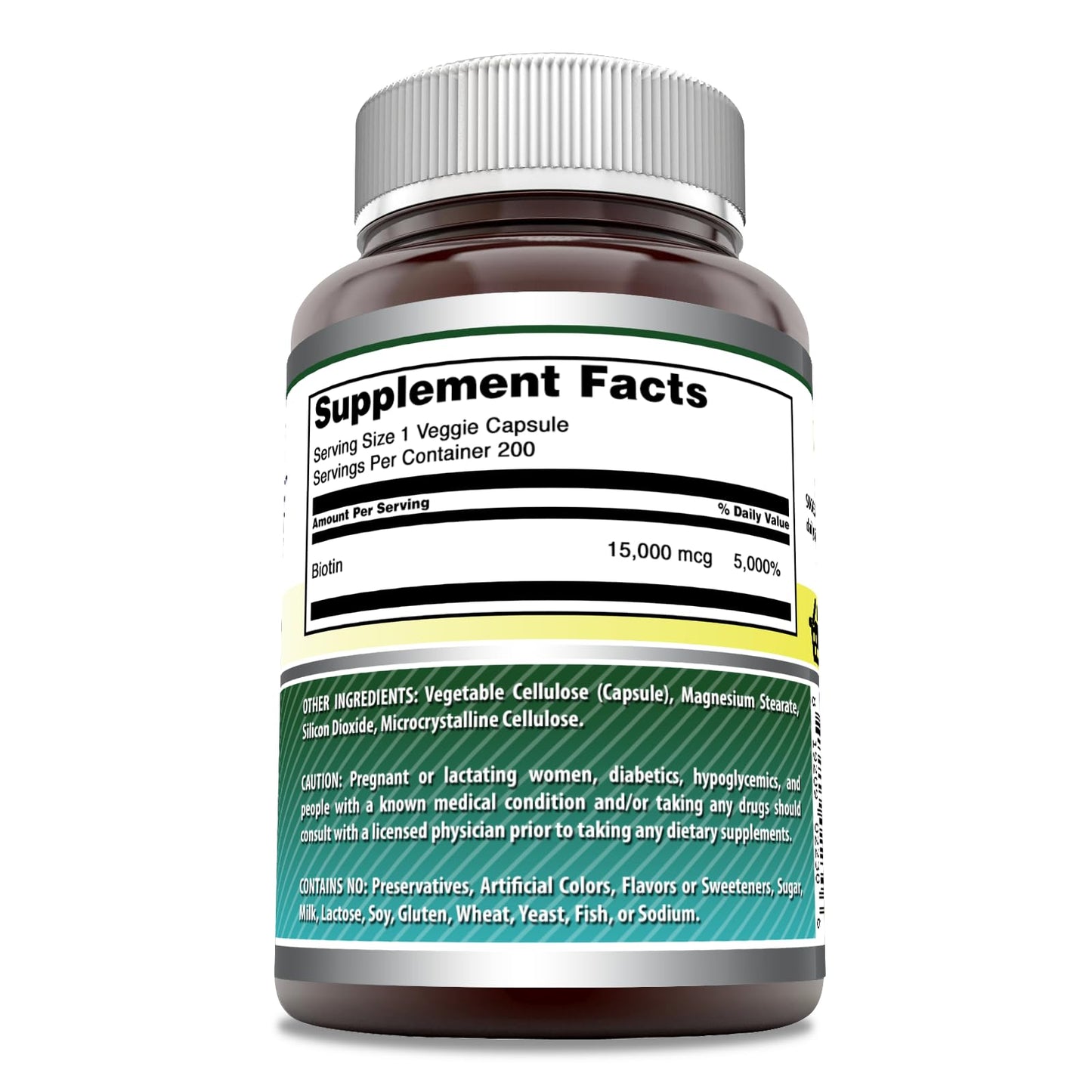 Amazing Formulas Biotin 15000 mcg – Supports Healthy Hair, Skin & Nails | 200 Capsules (Pack of 2)
