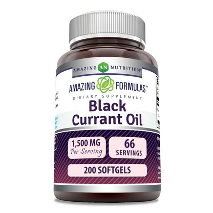 Amazing Formulas Black Currant Oil 1500 mg – Softgels, GLA, Non-GMO, Gluten Free