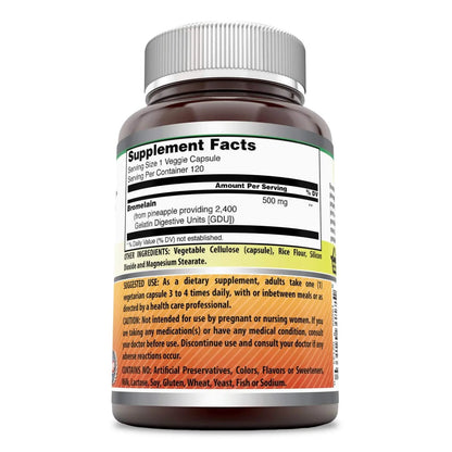 Amazing Formulas Bromelain Supplement – 500 mg (2400 GDU) – 3 Pack, 120 Veggie Capsules – Non-GMO, Gluten Free, Made in USA BritishVita | Premium UK Vitamins & Wellness Supplements