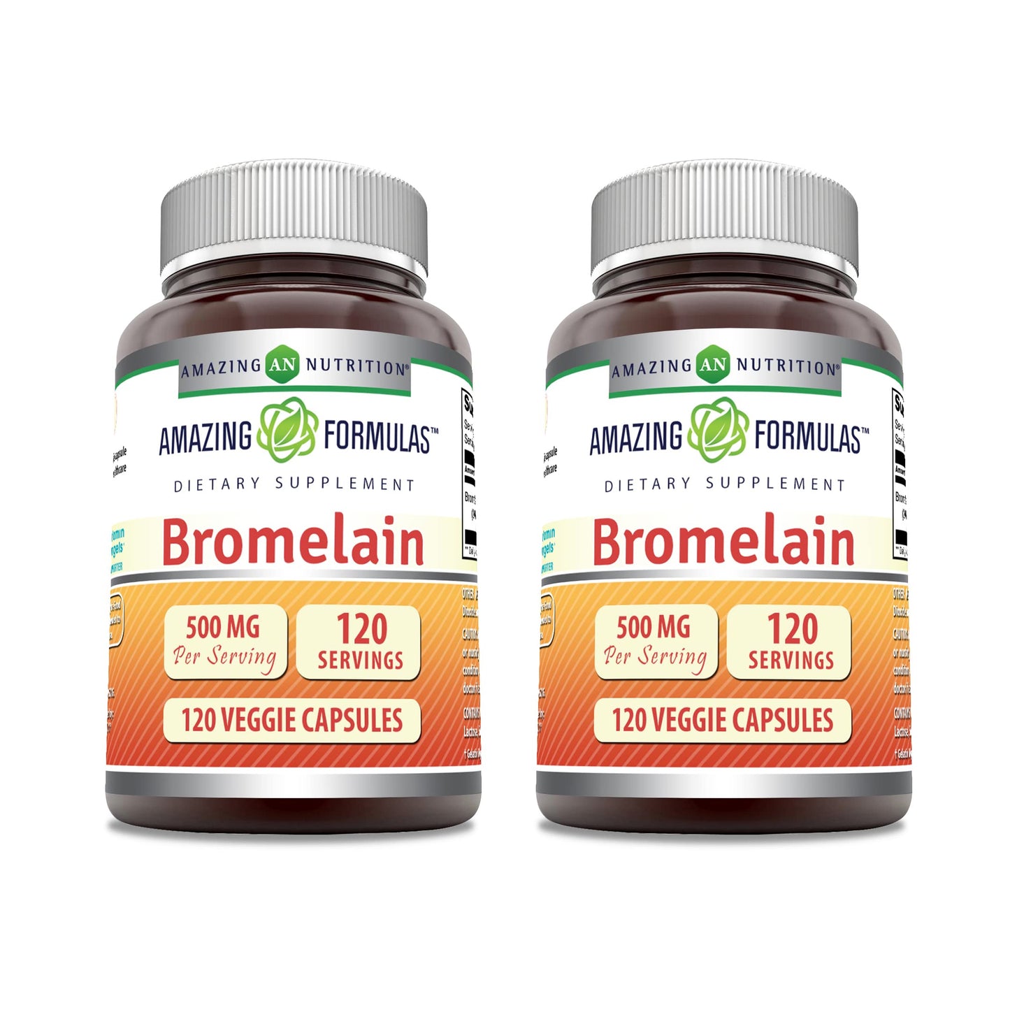 Amazing Formulas Bromelain Supplement - 500 mg, 2400 GDU, 120 Veggie Capsules (2 Pack)