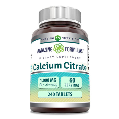 Calcium Citrate 1000 mg – 240 Count Tablets | Non-GMO, Gluten Free, Made in USA