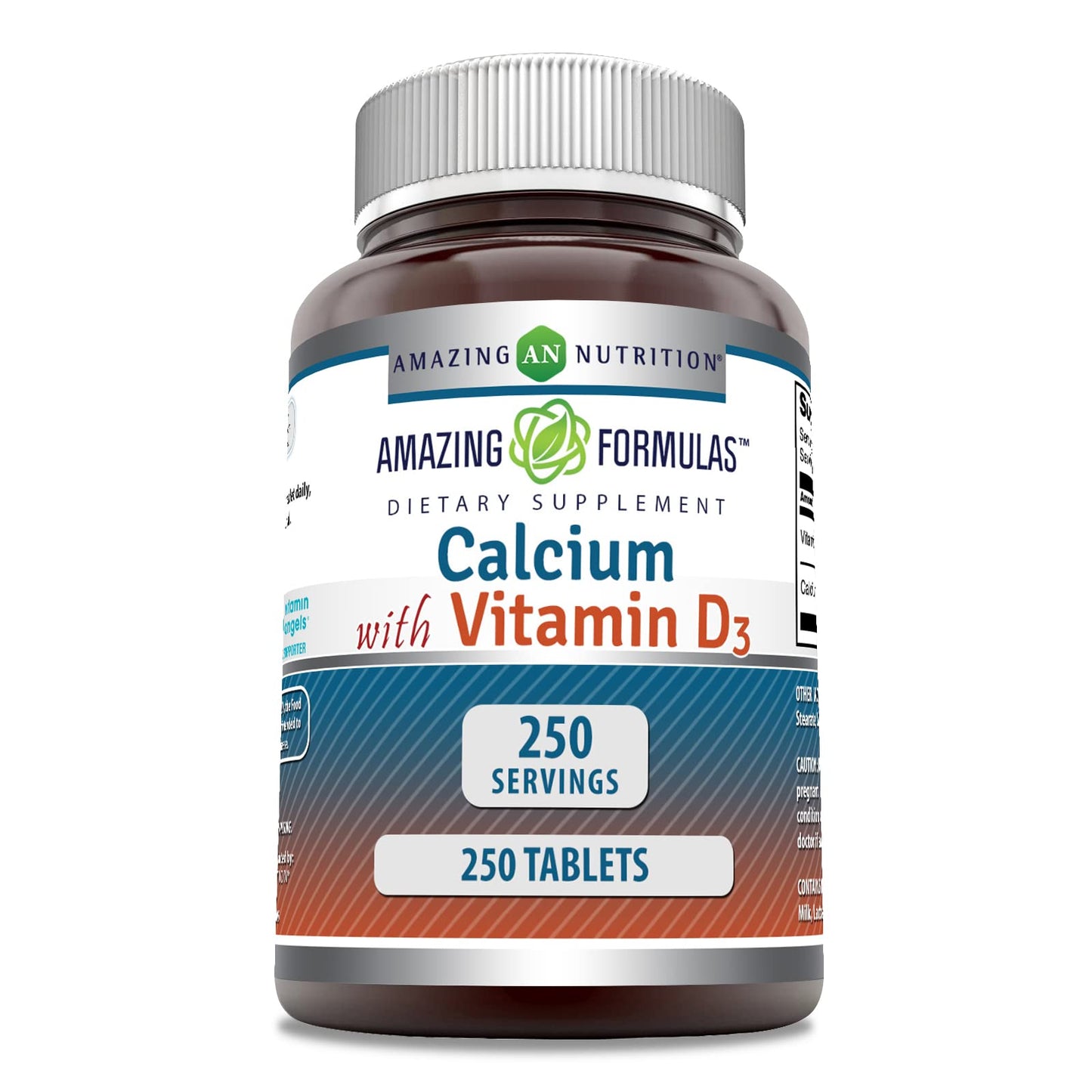 Amazing Formulas Calcium with Vitamin D3 - 250 Count, Non-GMO, Gluten-Free, Made in USA