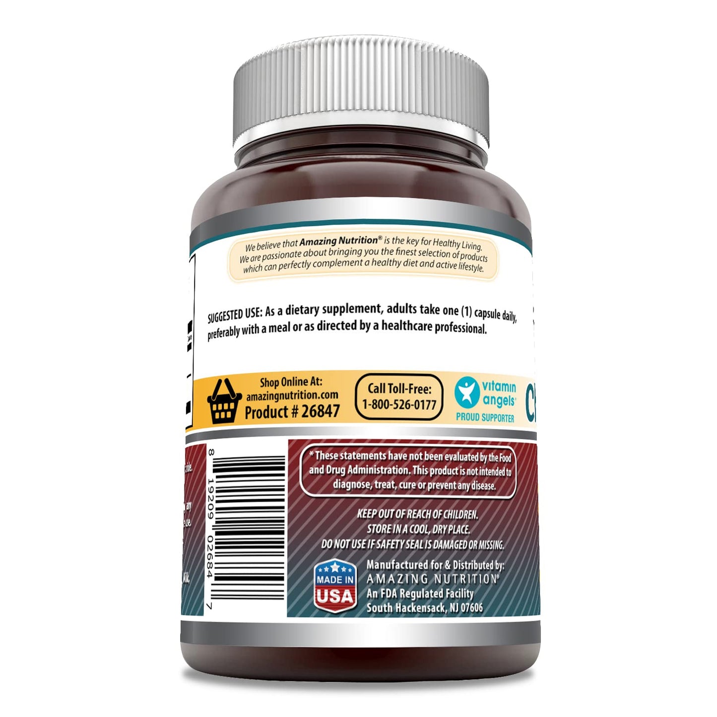 Amazing Formulas Choline & Inositol 500 mg Supplement – Capsules, Non-GMO, Gluten-Free, Made in USA | 1 Pack | 100 Count