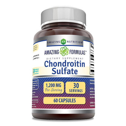 Amazing Formulas Chondroitin Sulfate 1200 mg - 60 Count Capsules | Non-GMO, Gluten Free, Made in USA