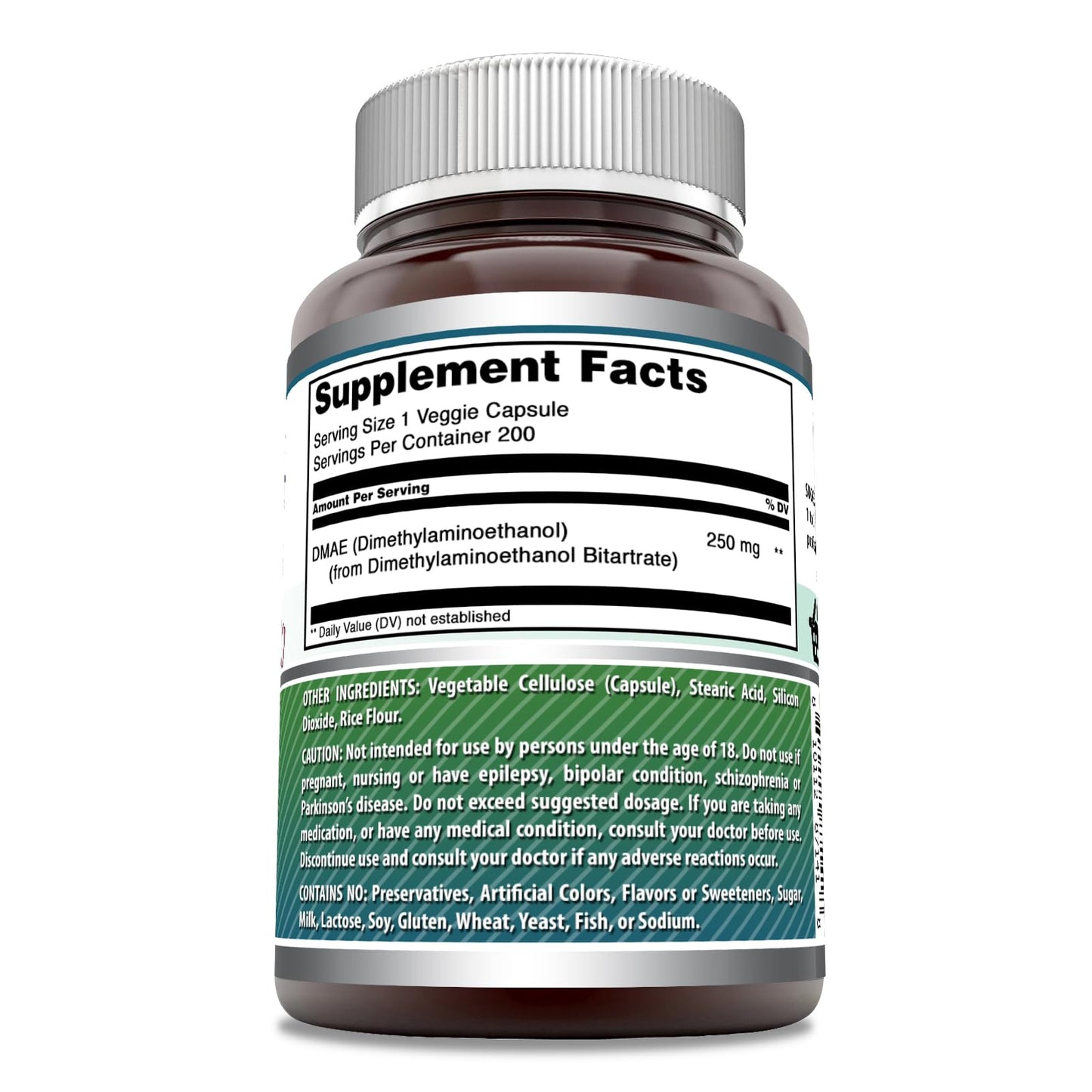 Amazing Formulas DMAE Supplement – 250 mg, Veggie Capsules | Non-GMO, Gluten-Free