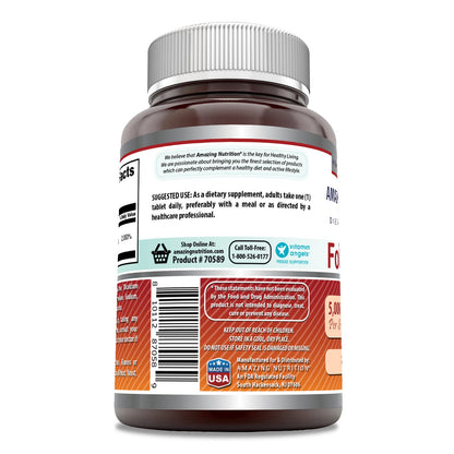 Amazing Formulas Folic Acid 5000 mcg per Serving | 120 Count | Non-GMO, Gluten-Free | Made in USA