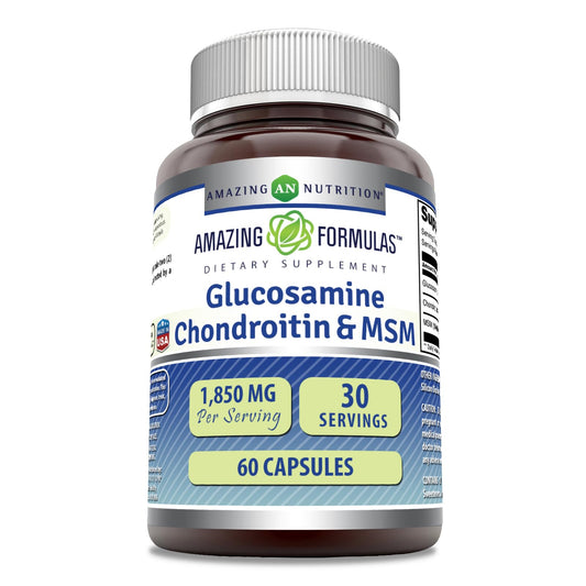 Amazing Formulas Glucosamine Chondroitin MSM 1850 mg - Non-GMO, Gluten Free - Made in USA BritishVita | Premium UK Vitamins & Wellness Supplements