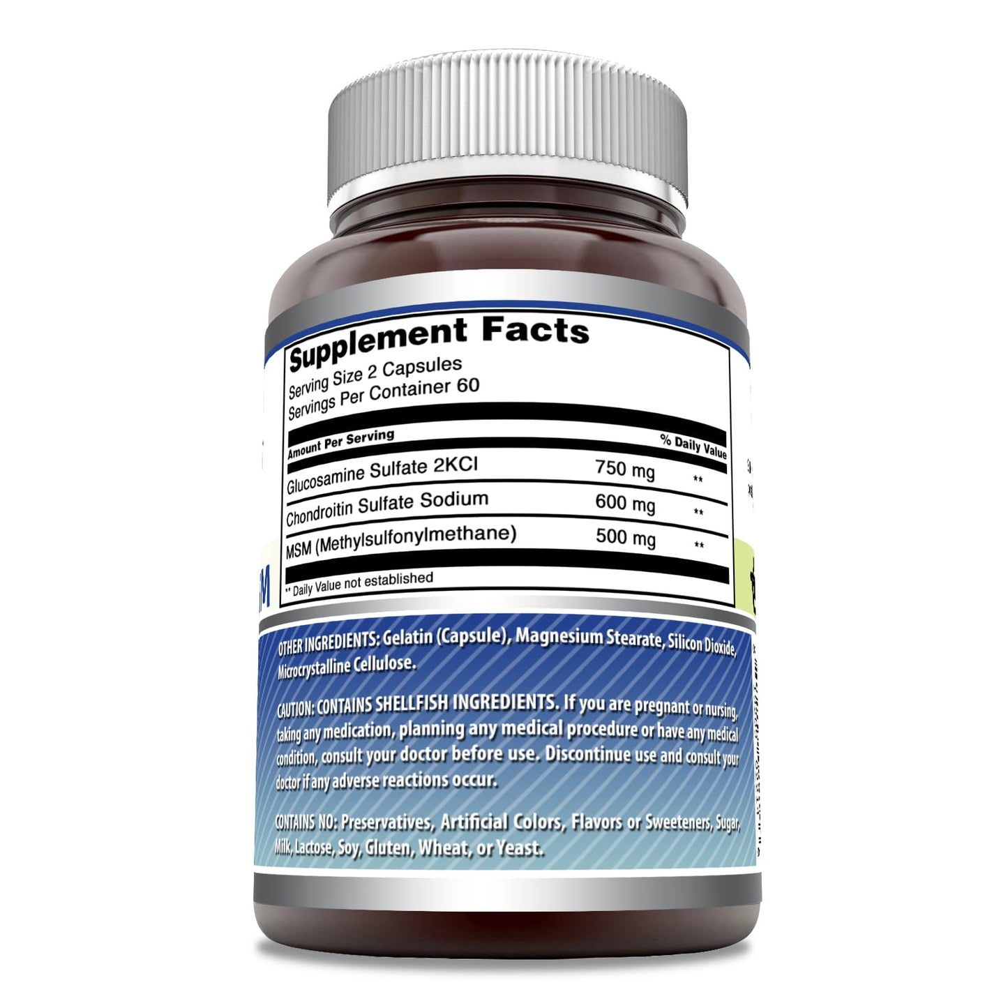 Amazing Formulas Glucosamine Chondroitin MSM 1850 mg per Serving – Non-GMO, Gluten Free, Made in USA (120 Count)