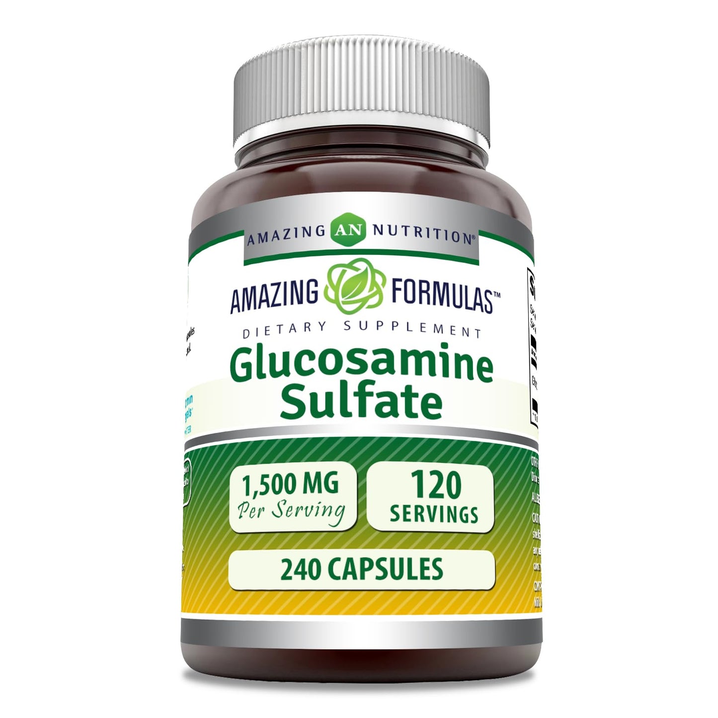 Amazing Formulas Glucosamine Sulfate 1500 mg - 240 Count Capsules | Non-GMO, Gluten Free, Made in USA