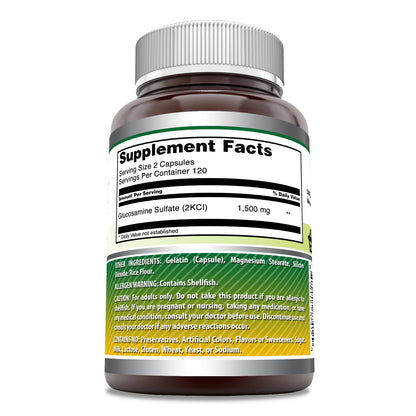 Amazing Formulas Glucosamine Sulfate 1500 mg - 240 Count Capsules | Non-GMO, Gluten Free, Made in USA