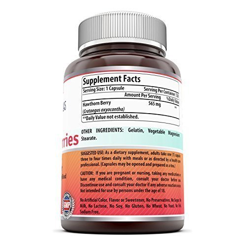Amazing Formulas Hawthorn Berries Supplement | 565 Mg Per Serving | 120 Capsules | Non-GMO | Gluten Free | Made in USA
