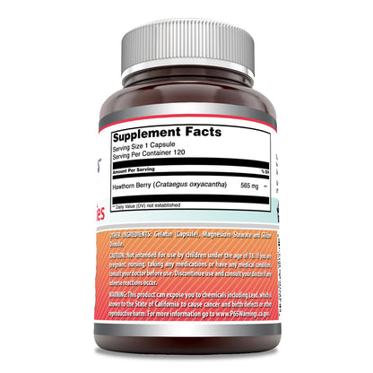 Amazing Formulas Hawthorn Berries Supplement | 565 Mg Per Serving | 120 Capsules | Non-GMO | Gluten Free | Made in USA