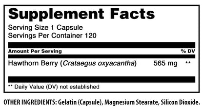 Amazing Formulas Hawthorn Berries Supplement | 565 Mg Per Serving | 120 Capsules | Non-GMO | Gluten Free | Made in USA