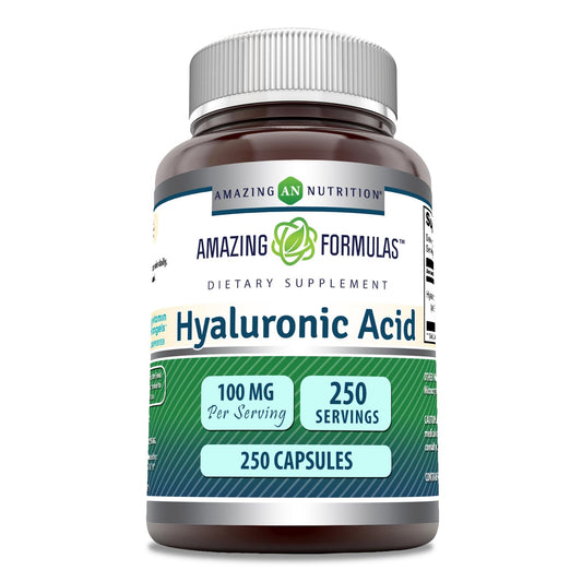 Amazing Formulas Hyaluronic Acid 100mg – 250 Capsules | Non-GMO, Gluten Free, Made in USA BritishVita | Premium UK Vitamins & Wellness Supplements