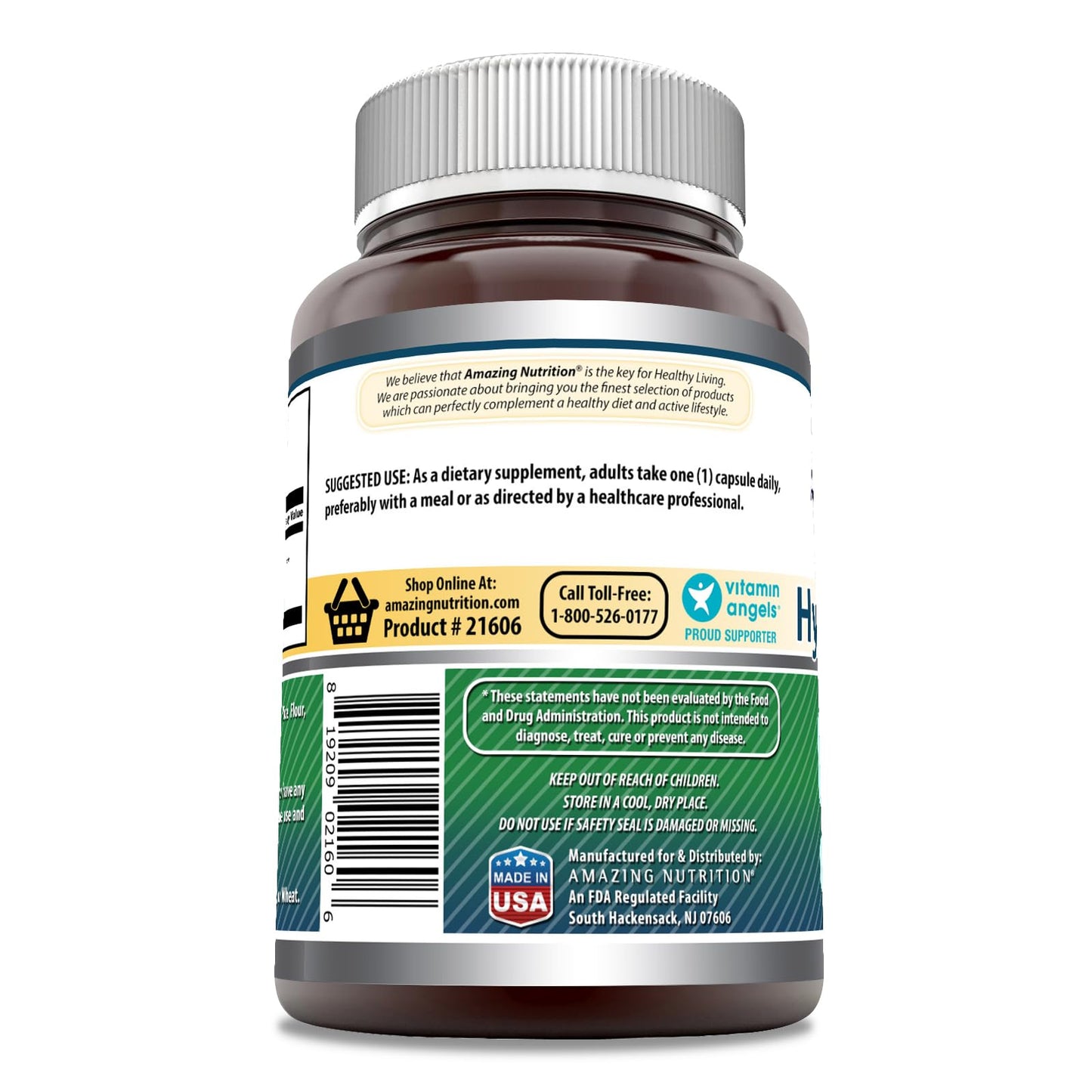 Amazing Formulas Hyaluronic Acid 100mg – 250 Capsules | Non-GMO, Gluten Free, Made in USA