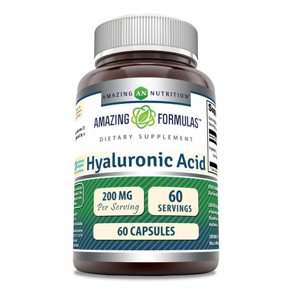 Amazing Formulas Hyaluronic Acid 200 mg Capsules – Non-GMO, Gluten Free (60 ct)