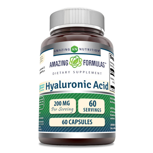 Amazing Formulas Hyaluronic Acid 200 mg Capsules – Non-GMO, Gluten Free (60 ct) BritishVita | Premium UK Vitamins & Wellness Supplements