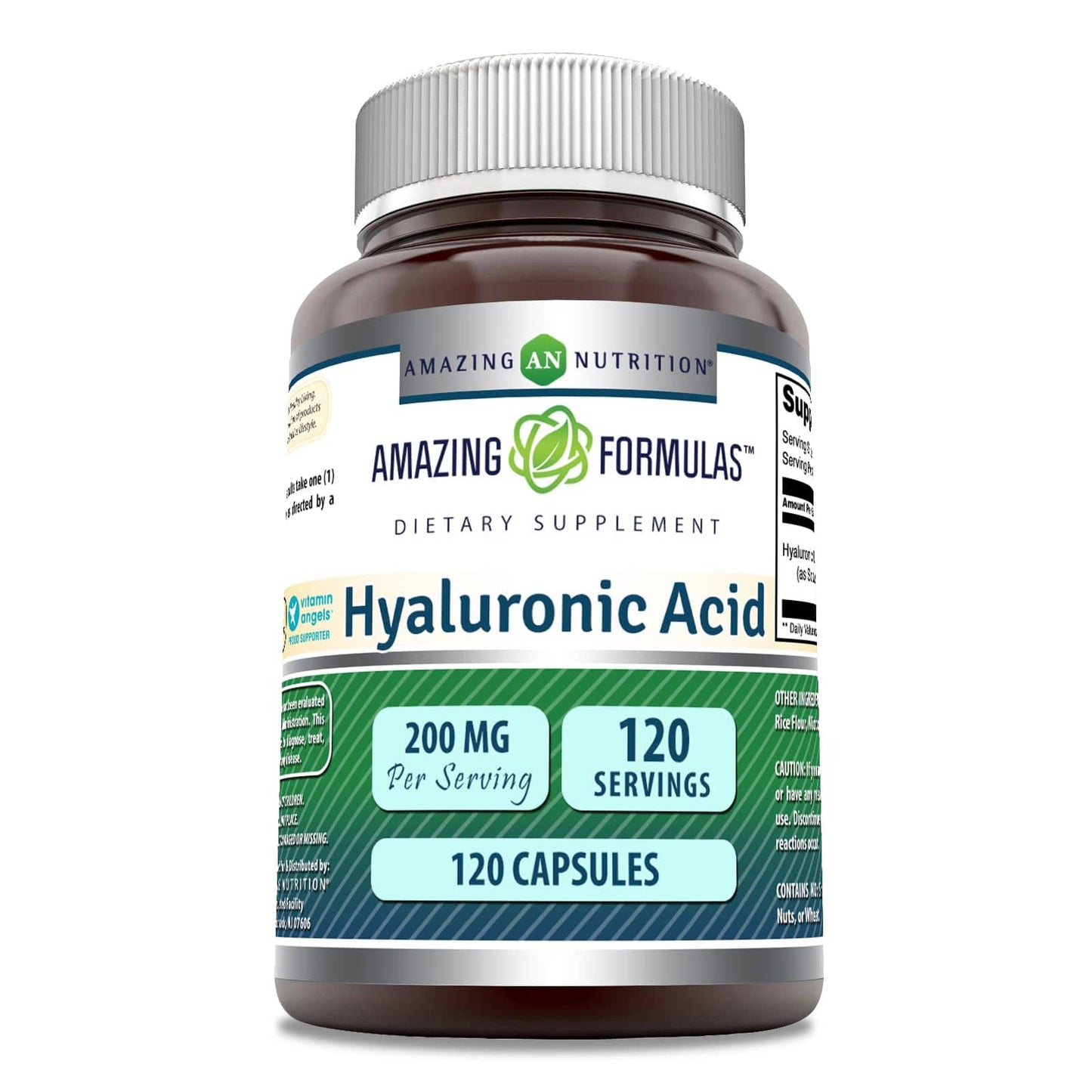 Amazing Formulas Hyaluronic Acid 200mg - 120 Capsules | Non-GMO, Gluten Free, Made in USA