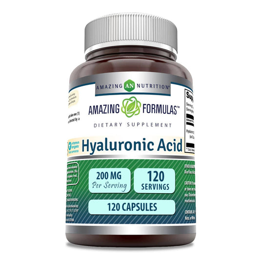 Amazing Formulas Hyaluronic Acid 200mg - 120 Capsules | Non-GMO, Gluten Free, Made in USA BritishVita | Premium UK Vitamins & Wellness Supplements