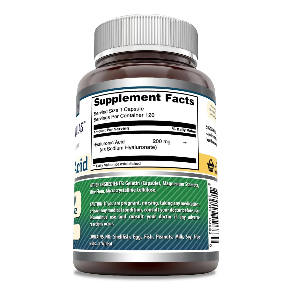 Amazing Formulas Hyaluronic Acid 200 mg Capsules – Non-GMO, Gluten Free, Made in USA | 120 Count (3 Pack) | Amazing Nutrition BritishVita | Premium UK Vitamins & Wellness Supplements