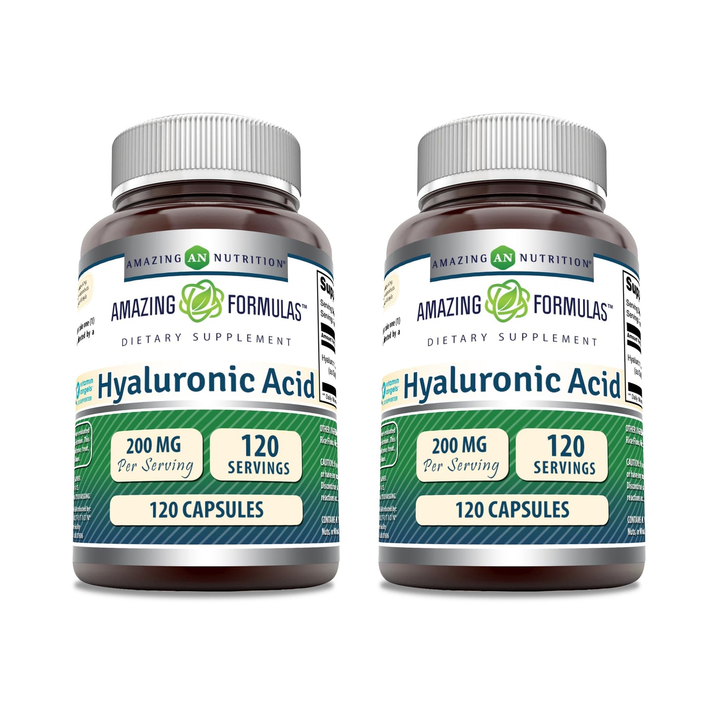 Amazing Formulas Hyaluronic Acid 200 mg – Non-GMO, Gluten Free, Made in USA (120 Count, 2 Pack)