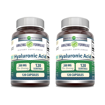 Amazing Formulas Hyaluronic Acid 200 mg – Non-GMO, Gluten Free, Made in USA (120 Count, 2 Pack)