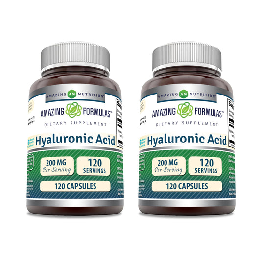 Amazing Formulas Hyaluronic Acid 200 mg – Non-GMO, Gluten Free, Made in USA (120 Count, 2 Pack) BritishVita | Premium UK Vitamins & Wellness Supplements