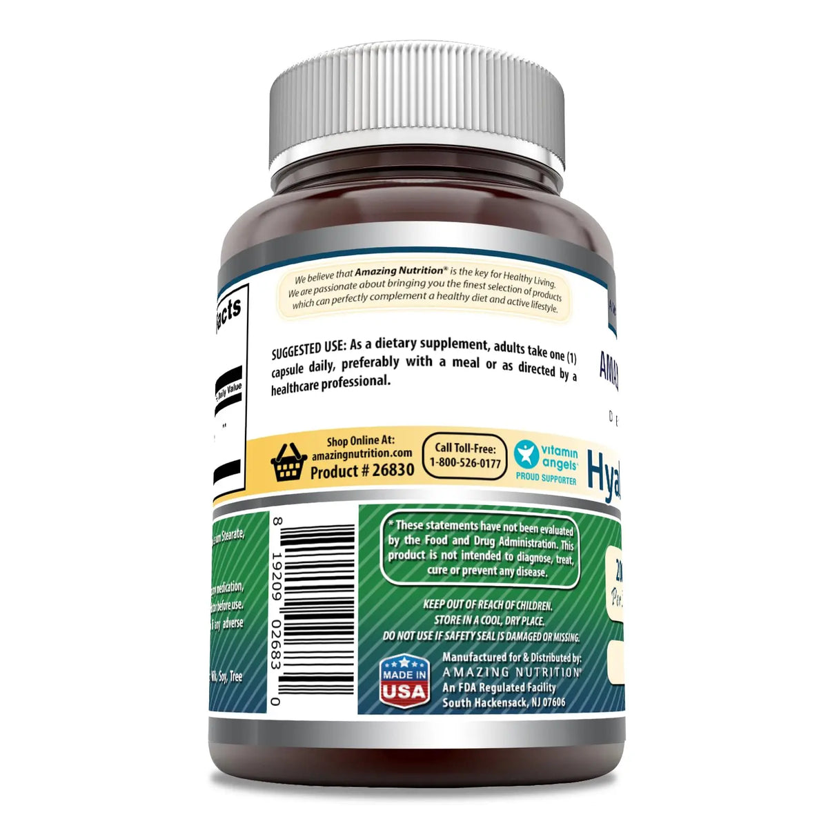 Amazing Formulas Hyaluronic Acid 200 mg Capsules – Non-GMO, Gluten Free, Made in USA | 120 Count (3 Pack) | Amazing Nutrition BritishVita | Premium UK Vitamins & Wellness Supplements