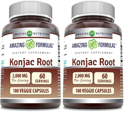 Amazing Formulas Konjac Root Supplement – 2000 mg per Serving (2 Pack)