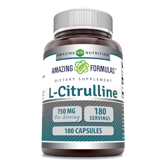 Amazing Formulas L-Citrulline 750 mg | 180 Capsules | Non-GMO & Gluten-Free | Made in USA BritishVita | Premium UK Vitamins & Wellness Supplements