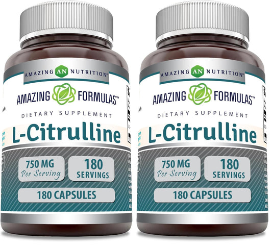 Amazing Formulas L-Citrulline Supplement | 750 Mg Per Serving | 180 Capsules | Non-GMO | Gluten-Free | Made in USA (Pack of 2) BritishVita | Premium UK Vitamins & Wellness Supplements
