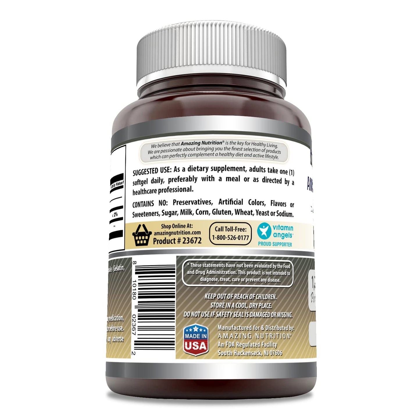 Amazing Formulas Lecithin 1200 mg Softgels – Non-GMO, Gluten-Free, USA Made