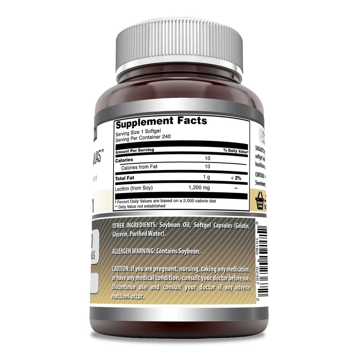 Amazing Formulas Lecithin 1200 mg Softgels – Non-GMO, Gluten-Free, USA Made
