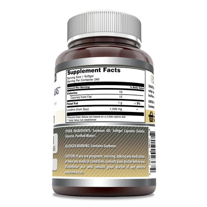 Amazing Formulas Lecithin 1200 mg Softgels – Non-GMO, Gluten-Free, USA Made