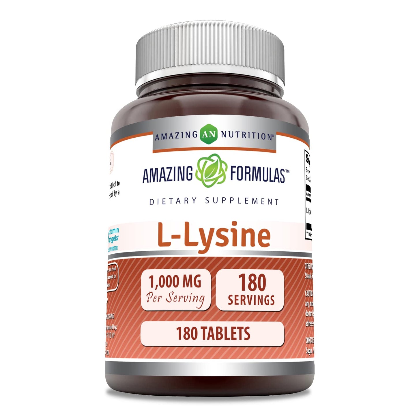 Amazing Formulas L-Lysine 1000 mg – Amino Acid Supplement | Tablets | Non-GMO | Gluten-Free | Made in USA | 180 Count (1 Pack)