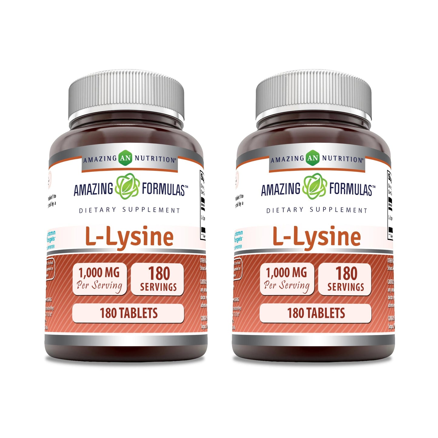 Amazing Formulas L-Lysine 1000mg Tablets – Non-GMO, Gluten Free, Made in USA (2 Pack)